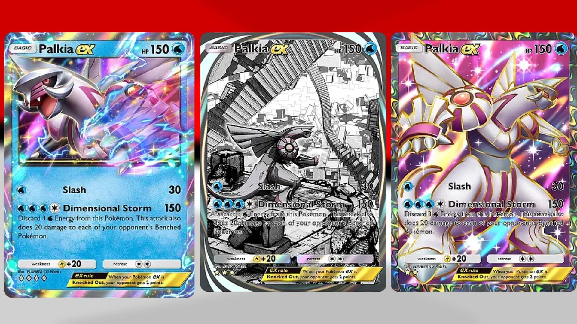 All Palkia ex variants in PTCGP (Image via TPC)